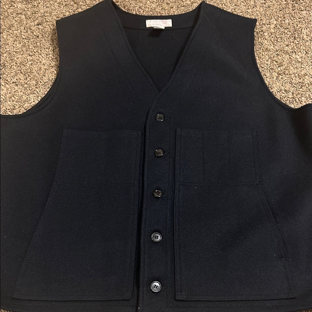 Filson Black Button-Front Vest